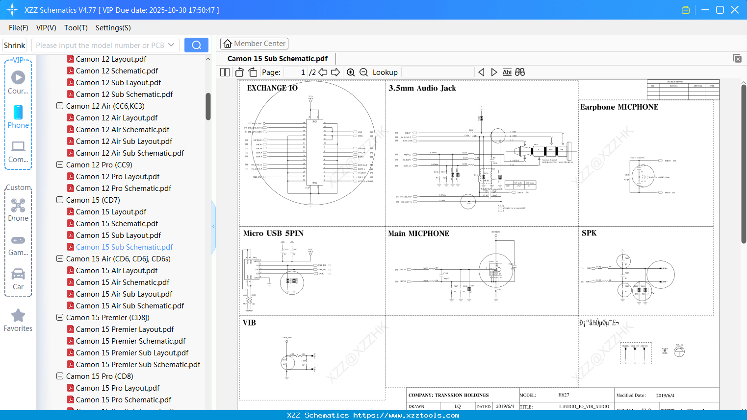 Tecno Camon 15 Sub Schematic